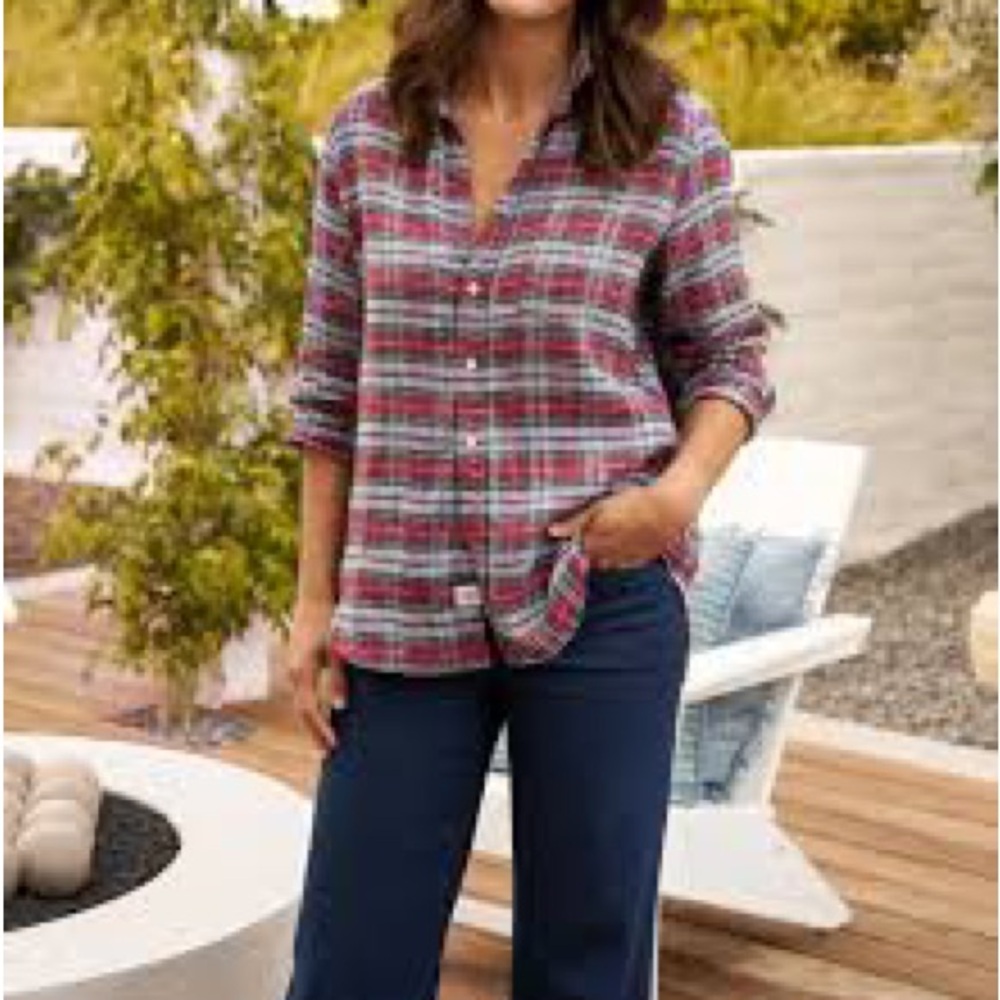Frank & Eileen Red & Gray Plaid Button-Down Shirt